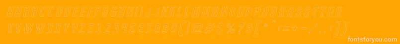 DISPLAYED Oblique outline Font – Pink Fonts on Orange Background