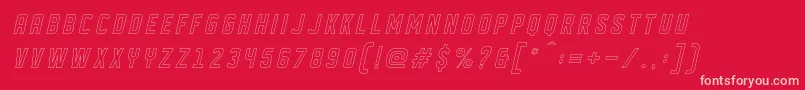 DISPLAYED Oblique outline Font – Pink Fonts on Red Background