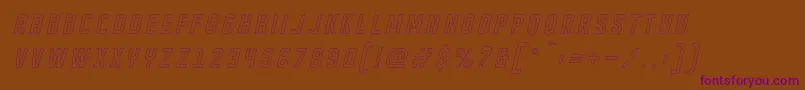 DISPLAYED Oblique outline Font – Purple Fonts on Brown Background