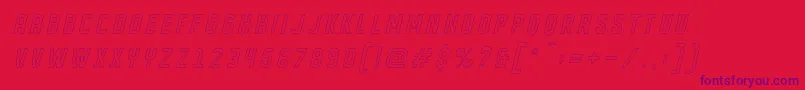 DISPLAYED Oblique outline Font – Purple Fonts on Red Background