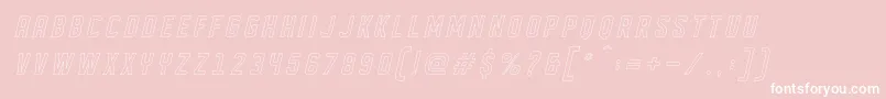 DISPLAYED Oblique outline Font – White Fonts on Pink Background