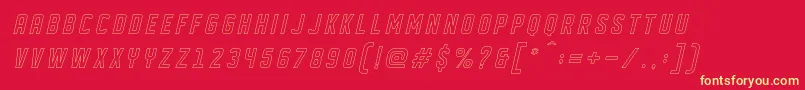 DISPLAYED Oblique outline Font – Yellow Fonts on Red Background