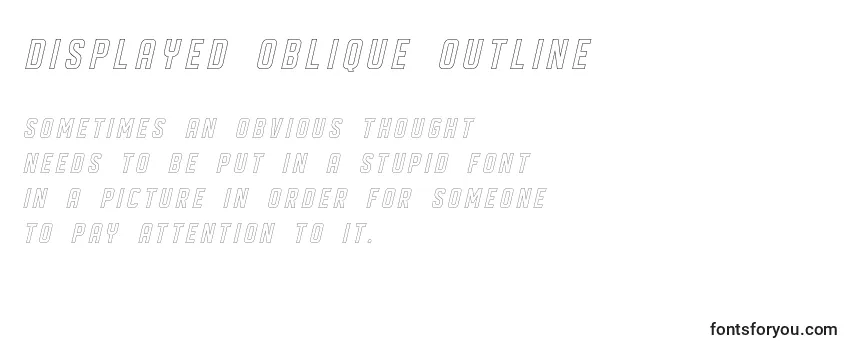 DISPLAYED Oblique outline (125208) -fontin tarkastelu