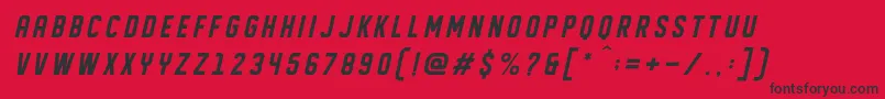 DISPLAYED Oblique Font – Black Fonts on Red Background