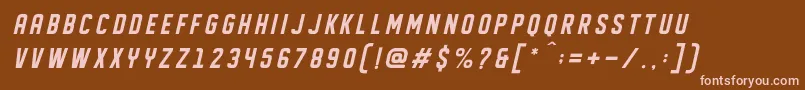 Шрифт DISPLAYED Oblique – розовые шрифты на коричневом фоне
