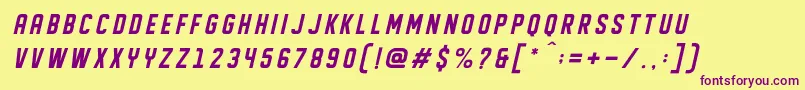 DISPLAYED Oblique Font – Purple Fonts on Yellow Background