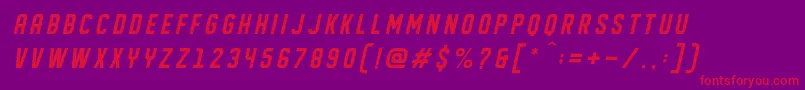 DISPLAYED Oblique Font – Red Fonts on Purple Background