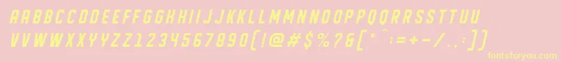 DISPLAYED Oblique Font – Yellow Fonts on Pink Background