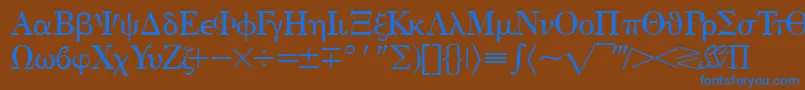 フォントEisagogreekssk – 茶色の背景に青い文字