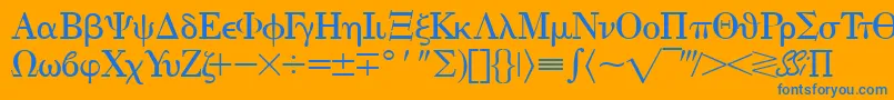 フォントEisagogreekssk – オレンジの背景に青い文字