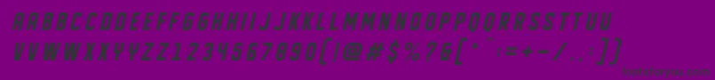 DISPLAYED Oblique-fontti – mustat fontit violetilla taustalla