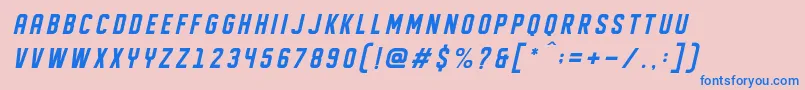 DISPLAYED Oblique Font – Blue Fonts on Pink Background