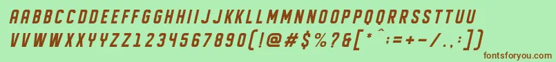DISPLAYED Oblique Font – Brown Fonts on Green Background