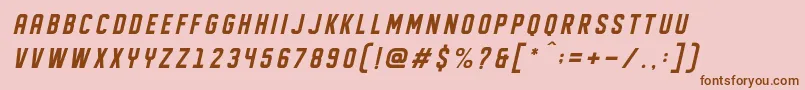 DISPLAYED Oblique Font – Brown Fonts on Pink Background