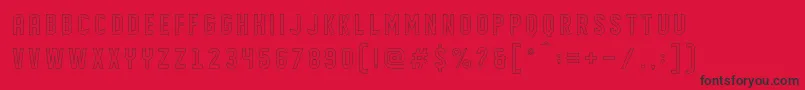 フォントDISPLAYED outline – 赤い背景に黒い文字
