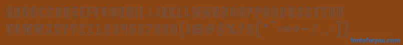 DISPLAYED outline-Schriftart – Blaue Schriften auf braunem Hintergrund