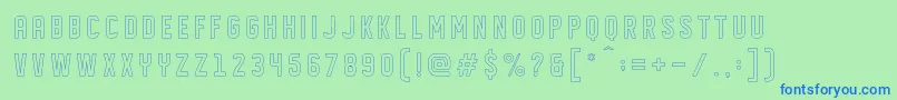 Шрифт DISPLAYED outline – синие шрифты на зелёном фоне