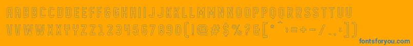 Fonte DISPLAYED outline – fontes azuis em um fundo laranja
