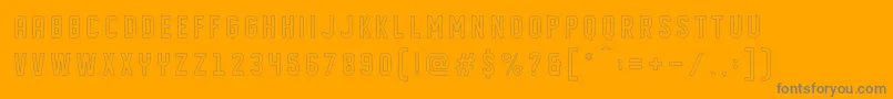 DISPLAYED outline-Schriftart – Graue Schriften auf orangefarbenem Hintergrund