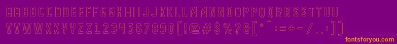 DISPLAYED outline-Schriftart – Orangefarbene Schriften auf violettem Hintergrund