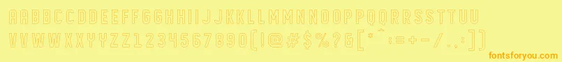 DISPLAYED outline Font – Orange Fonts on Yellow Background