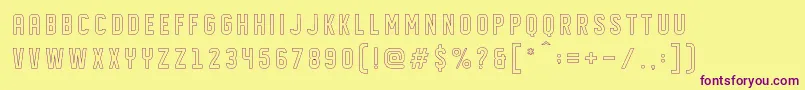 DISPLAYED outline Font – Purple Fonts on Yellow Background