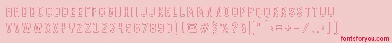 Fonte DISPLAYED outline – fontes vermelhas em um fundo rosa