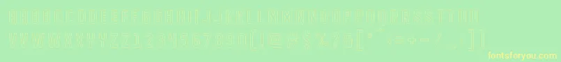 DISPLAYED outline-Schriftart – Gelbe Schriften auf grünem Hintergrund