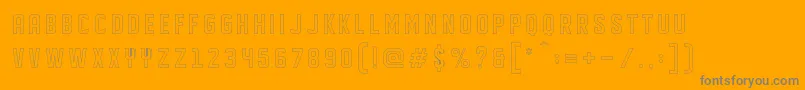 DISPLAYED outline-Schriftart – Graue Schriften auf orangefarbenem Hintergrund