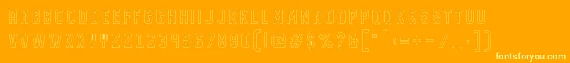 フォントDISPLAYED outline – オレンジの背景に黄色の文字