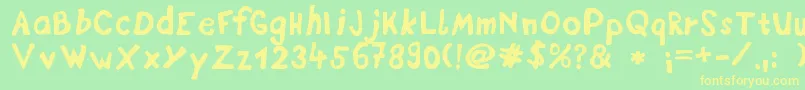 DisplayFadi Font – Yellow Fonts on Green Background