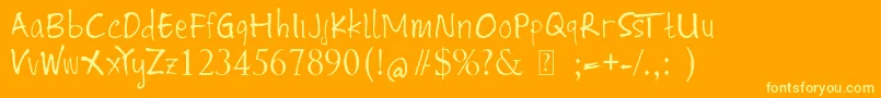 Distance Avero Font – Yellow Fonts on Orange Background