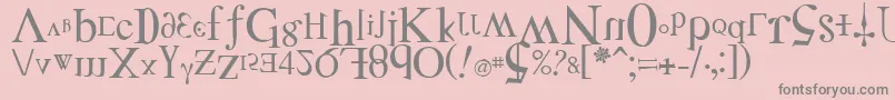DISTF    Font – Gray Fonts on Pink Background