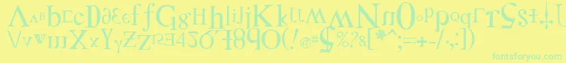 DISTF    Font – Green Fonts on Yellow Background