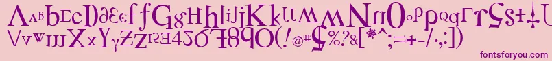 DISTF    Font – Purple Fonts on Pink Background