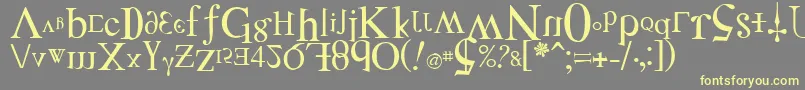 DISTF    Font – Yellow Fonts on Gray Background