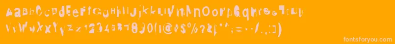 Distraught Font – Pink Fonts on Orange Background