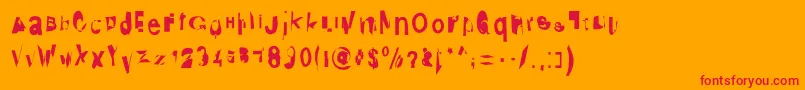 Distraught Font – Red Fonts on Orange Background