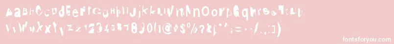 Distraught-Schriftart – Weiße Schriften auf rosa Hintergrund