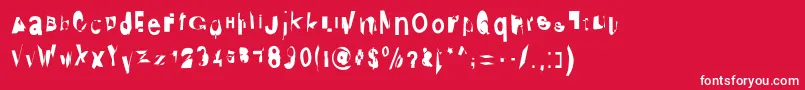 Distraught Font – White Fonts on Red Background