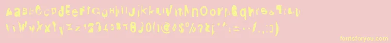 Distraught-Schriftart – Gelbe Schriften auf rosa Hintergrund