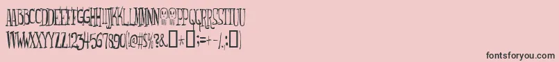 Fonte Monsterfreak – fontes pretas em um fundo rosa