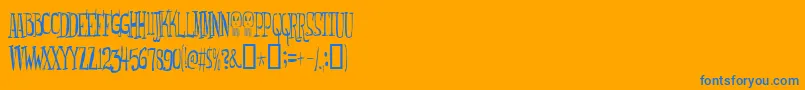 Monsterfreak Font – Blue Fonts on Orange Background