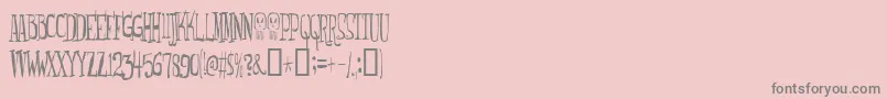 Monsterfreak Font – Gray Fonts on Pink Background