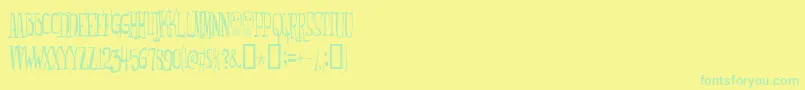 Monsterfreak Font – Green Fonts on Yellow Background