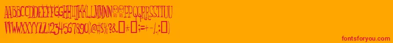 Monsterfreak Font – Red Fonts on Orange Background