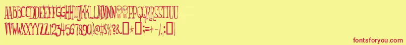 Monsterfreak Font – Red Fonts on Yellow Background