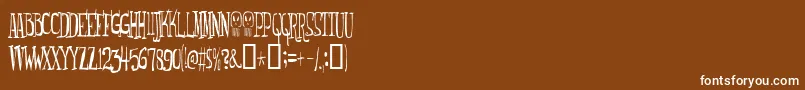 Czcionka Monsterfreak – białe czcionki na brązowym tle