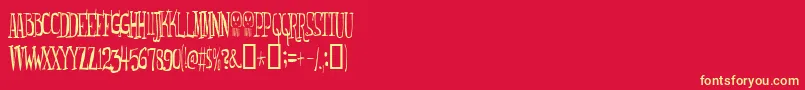 Monsterfreak Font – Yellow Fonts on Red Background