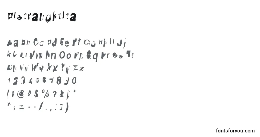 DistraughtIta-fontti – aakkoset, numerot, erikoismerkit